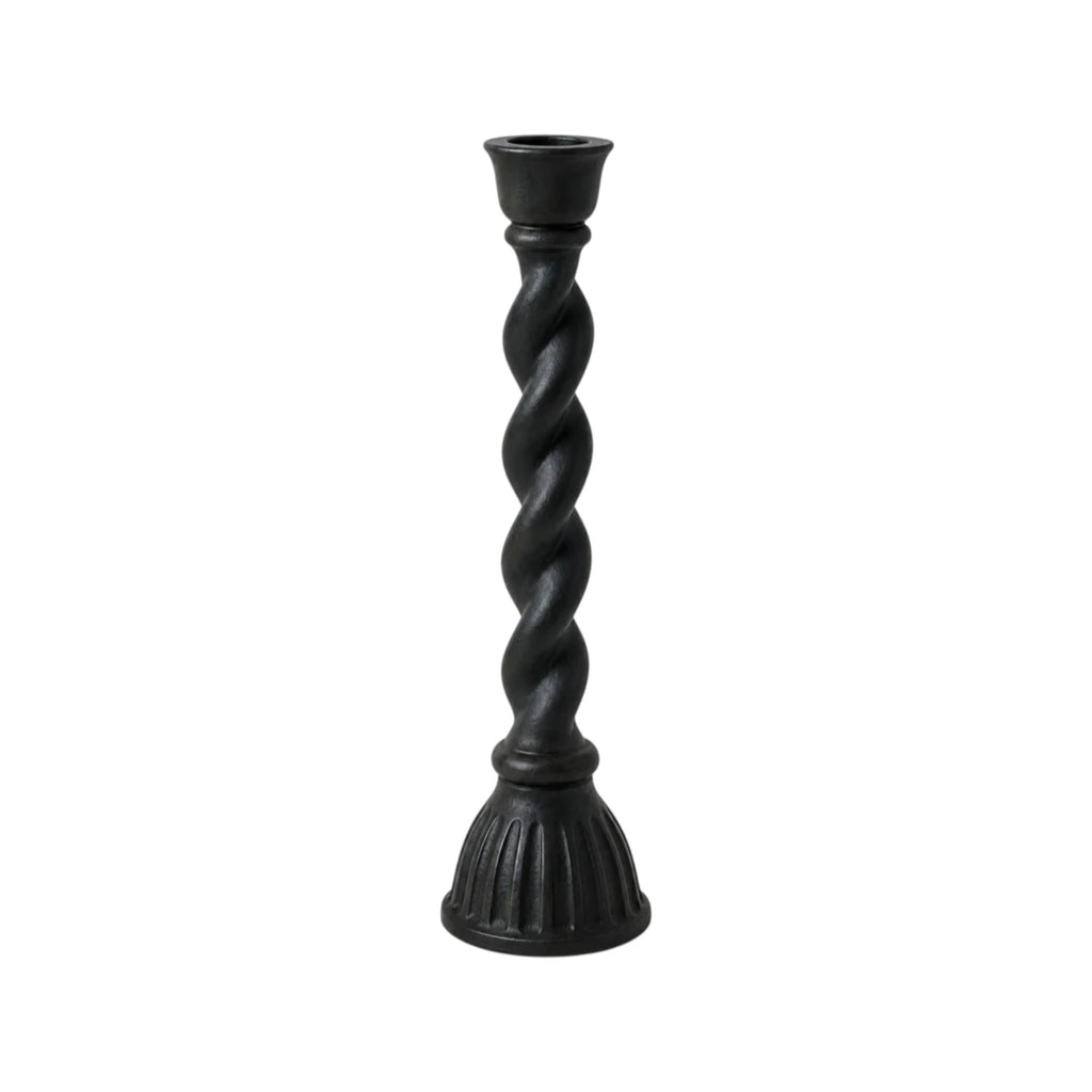 Zevrix Black Twisted Decorative Candle Holder Stand