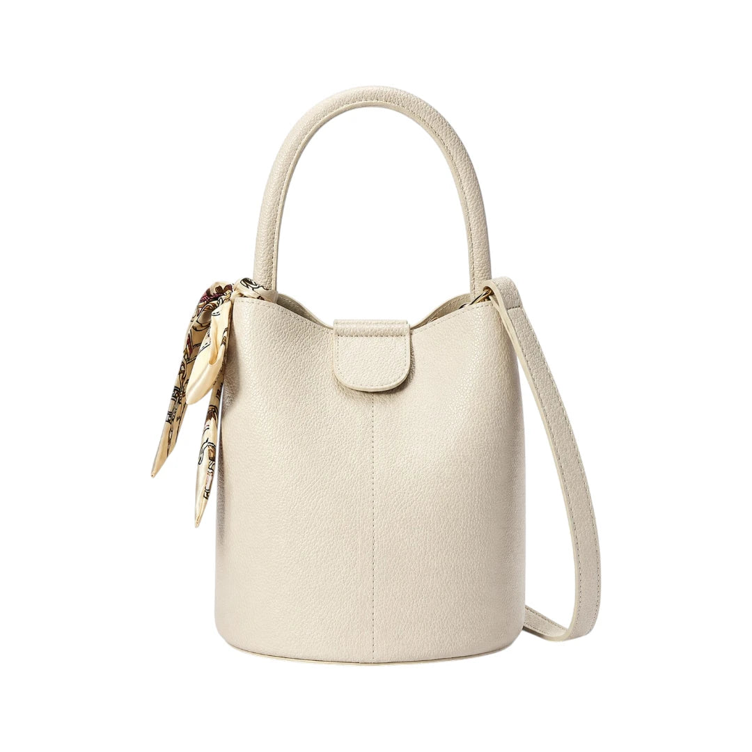 Zevrix Elara Ivory Classic Bucket Fashion Bag