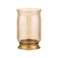 Zevrix Glass Hurricane Candle Holder with Gold Metal Base