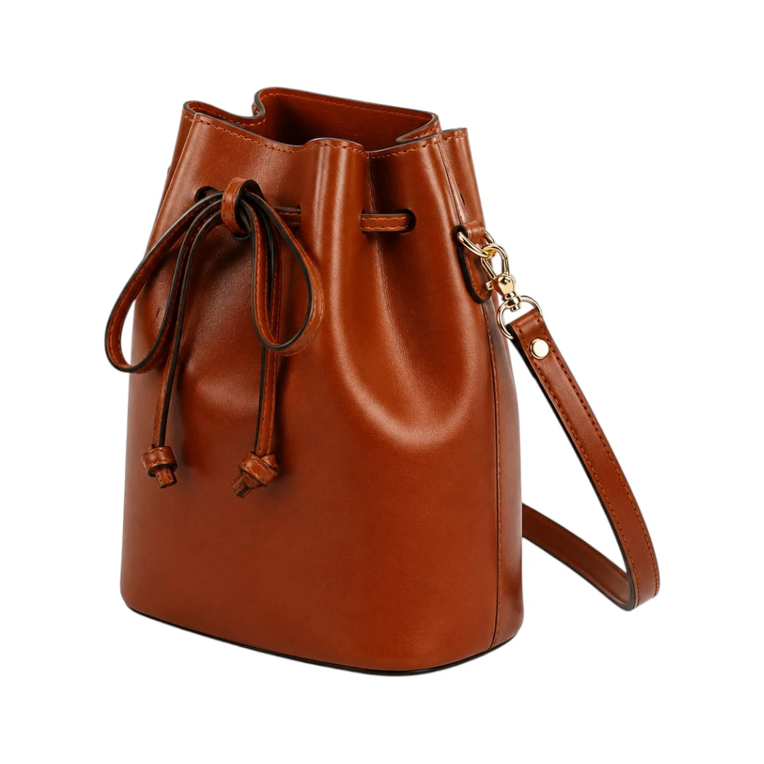 Zevrix Harper Brown Classic Everyday Bucket Bag