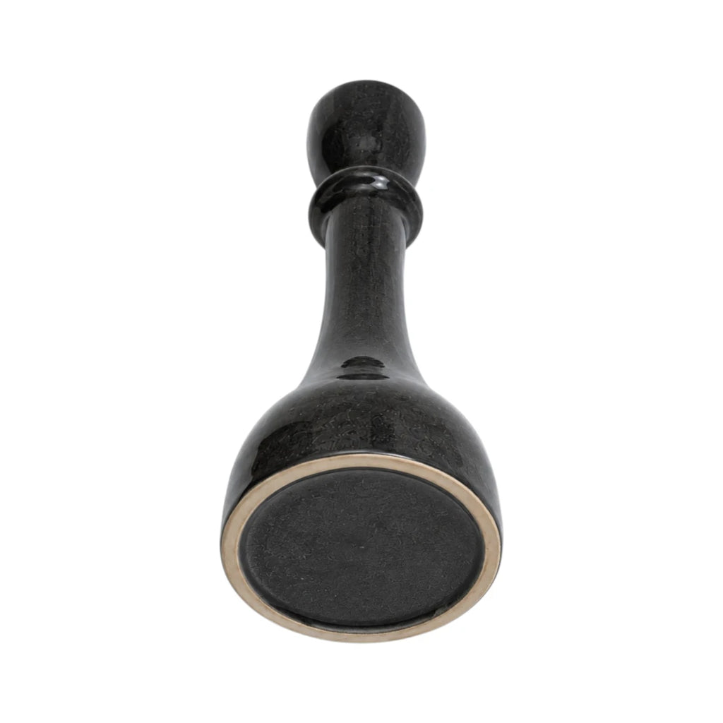 Zevrix Modern Black Ceramic Taper Candle Holder for Home
