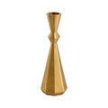 Zevrix Modern Brass Taper Candle Holder with Geometric Design