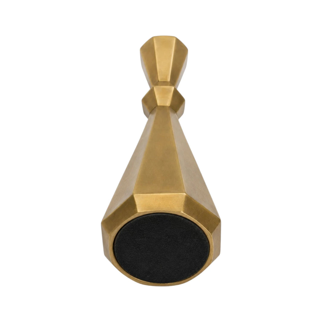 Zevrix Modern Brass Taper Candle Holder with Geometric Design