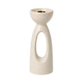 Zevrix Modern Ceramic Taper Candle Holder in Ivory Finish