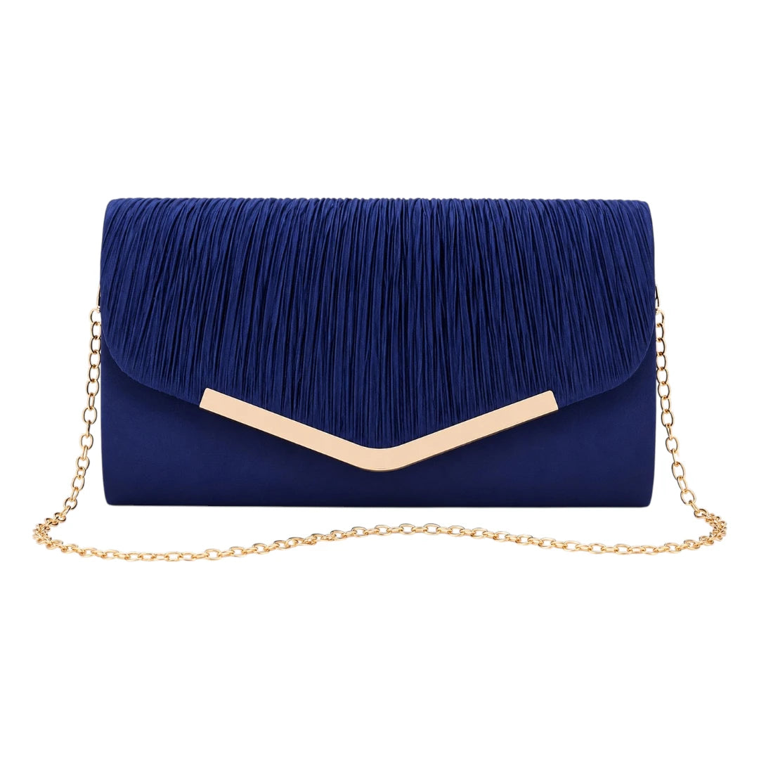 Zevrix Royale Navy Evening Envelope Clutch Bag