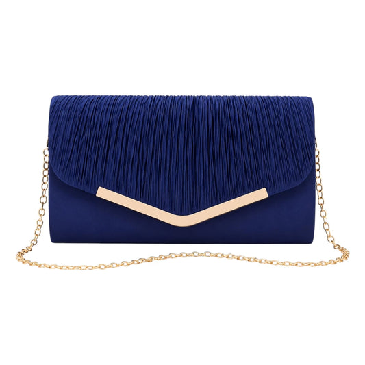 Zevrix Royale Navy Evening Envelope Clutch Bag