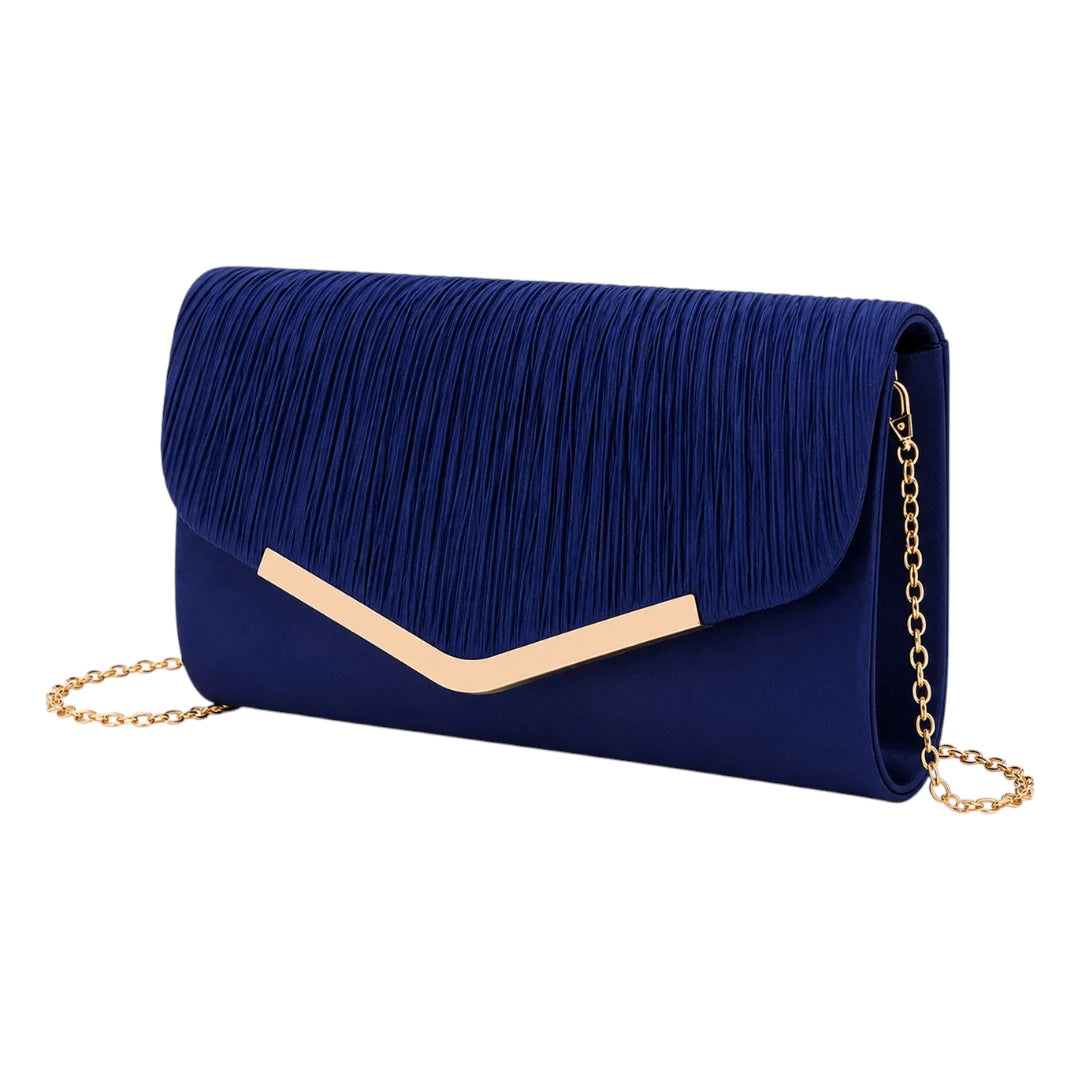 Zevrix Royale Navy Evening Envelope Clutch Bag